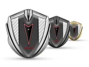 Pontiac Metal Abovedado Emblema Moderno Vista Superior Manera
